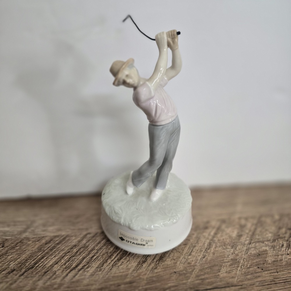 Vintage Otagiri Golfer Music‎ Box "Impossible Dream" Japan 1970's -TESTED Plays - Picture 8 of 9